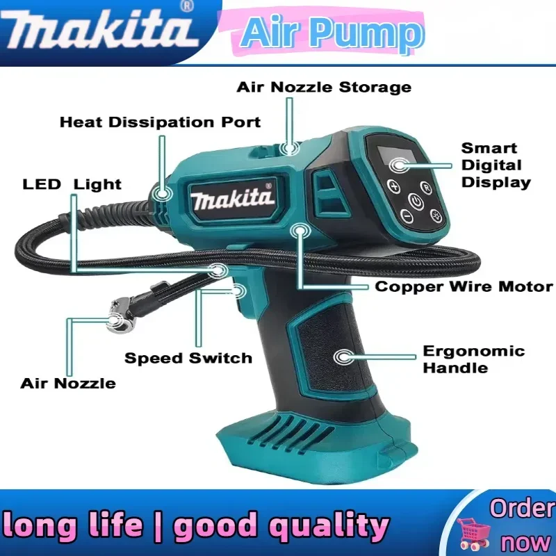 Makita 600mm Cordless Portable Electric Air Pump Rechargeable Handheld Air Compressor For Cars for  Makita battery