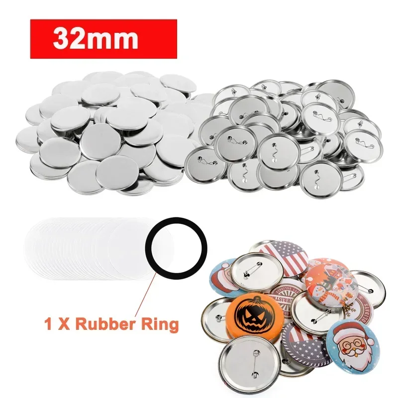200Sets Metalen Pin Badge Button Maker Onderdelen 25mm 32mm 37mm 44mm DIY Lege Badge knop Onderdelen voor Kunst Ambachten Maken Badges
