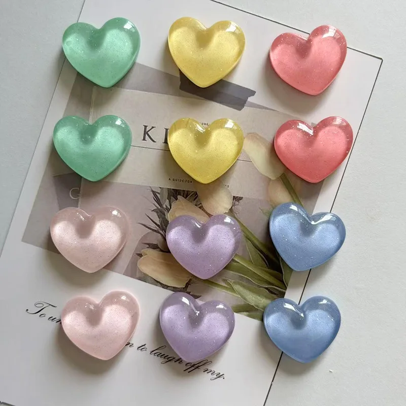 6 Pezzi Glitter Colorati Cuori Amorevoli, Magneti per Frigorifero, Foto Bacheca Parete, Adesivi Decorativi per Bacheca Magnetica