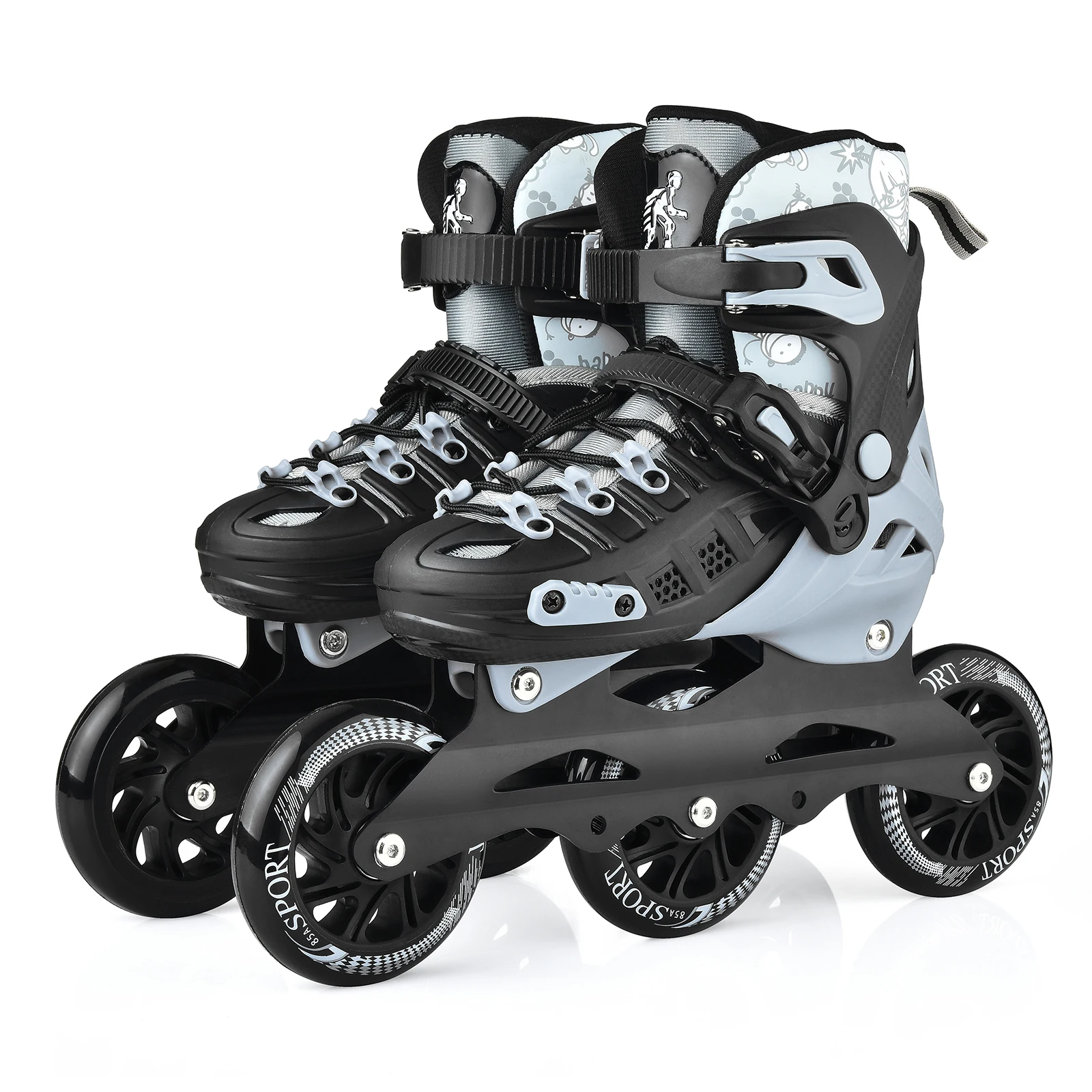 

Модные регулируемые размеры из полипропилена, роликовые коньки, уличные мигающие роликовые коньки, обувь с 3-колесными колесами