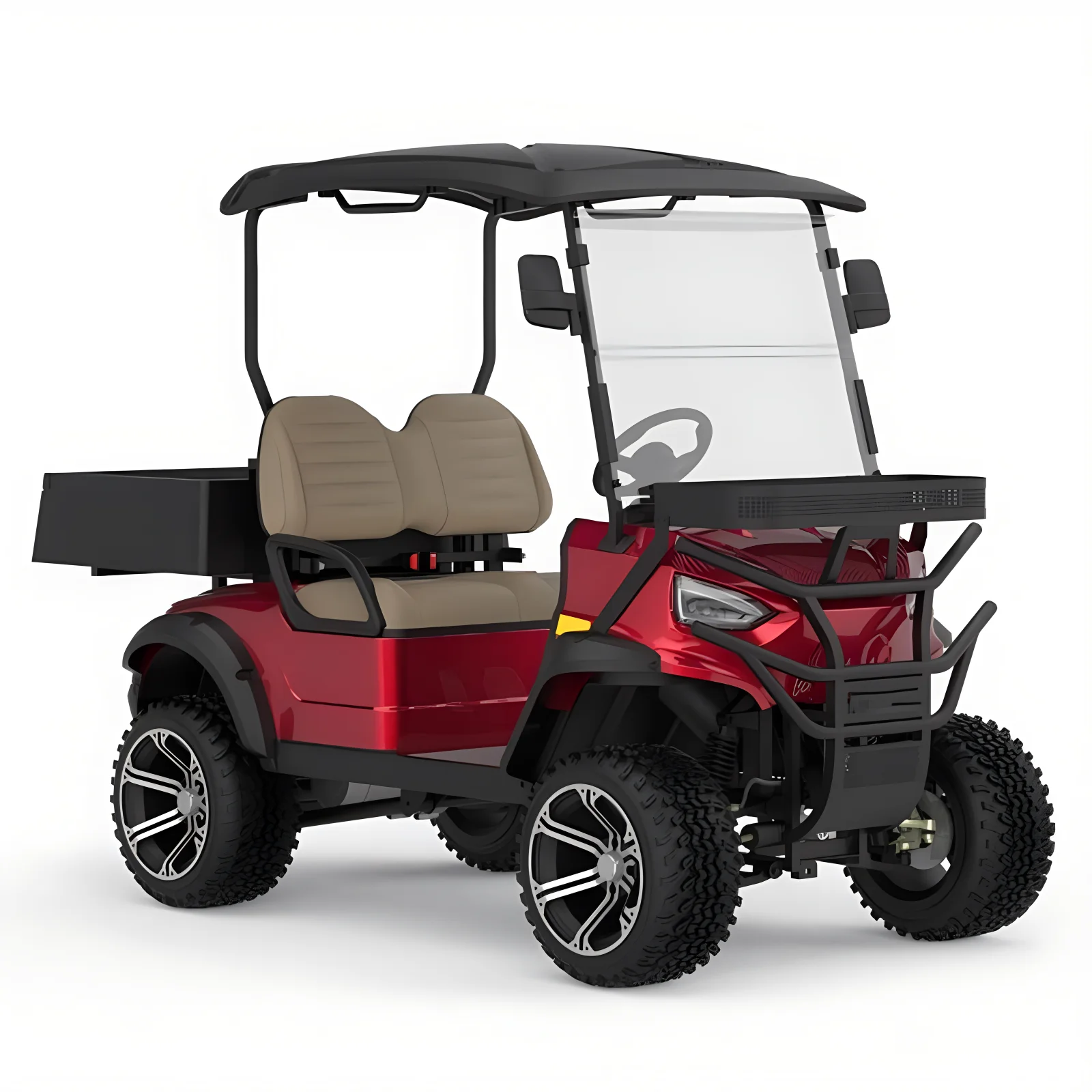 Lithium ion battery 48V 2+2-seater aluminum alloy frame, fashionable new energy vehicle, off-road golf cart image 3