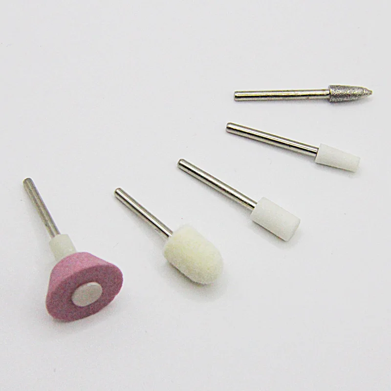 رأس طحن طلاء الأظافر مكون من خمس قطع، ماسة الصوف، رأس طحن وتقشير وإزالة الأظافر، نوع مقاوم للاهتراء
