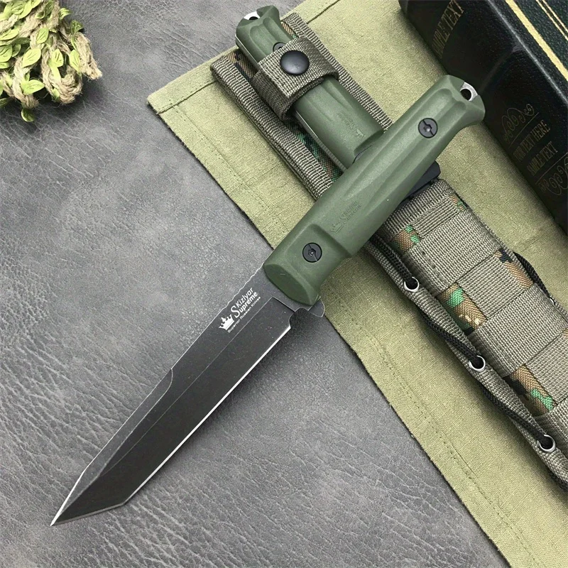 

Fixed Blade Knife Nylon Wave Fibre Handle Survival Camping Self-defense Outdoor EDC Durable Multi-fuctional Knives Gitfs for Men