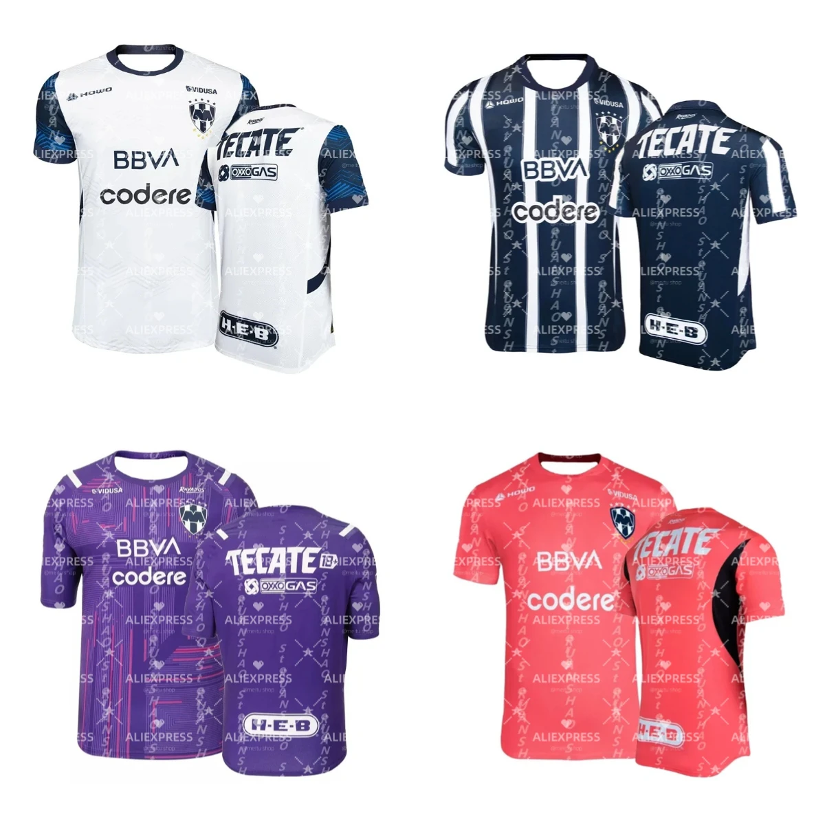 

25 New Arrive Style Rayados Monterrey Home Football Jersey Man Women Daily Soccer Moto
