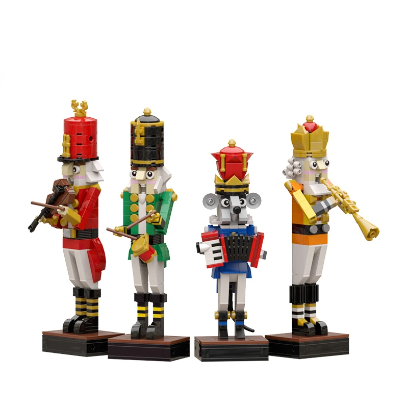 MOC DIY Christmas Nutcracker Building Block Kit King Soldier Trumpeter Drummer Figures Brickheadz Brick Model Kids Toy Xmas Gift