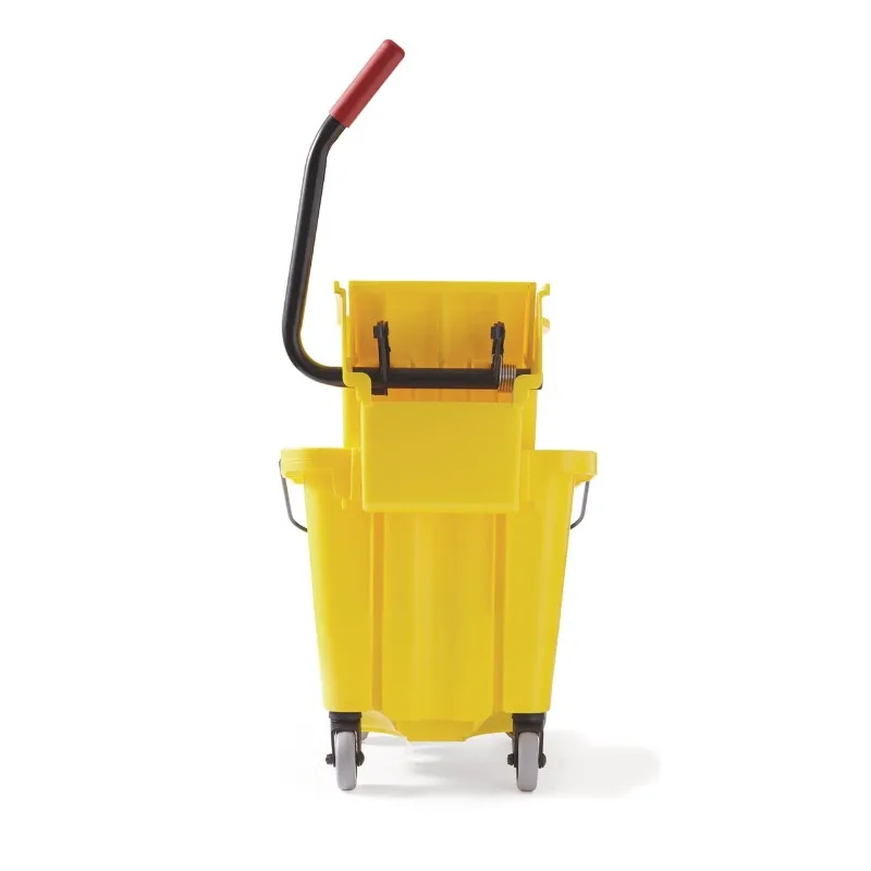Prodotti commerciali WaveBrake 26 Qt. Secchio per mocio a pressione laterale e combinazione di strizzatura su ruote, giallo, per professionisti/indutti