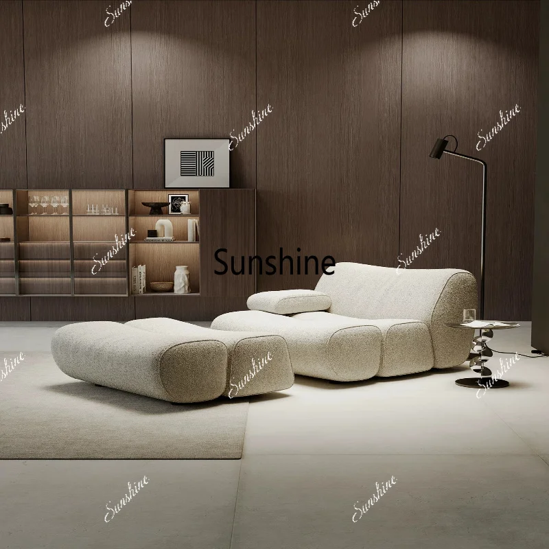 Italian light luxury design living room single sofa chair module arc combination