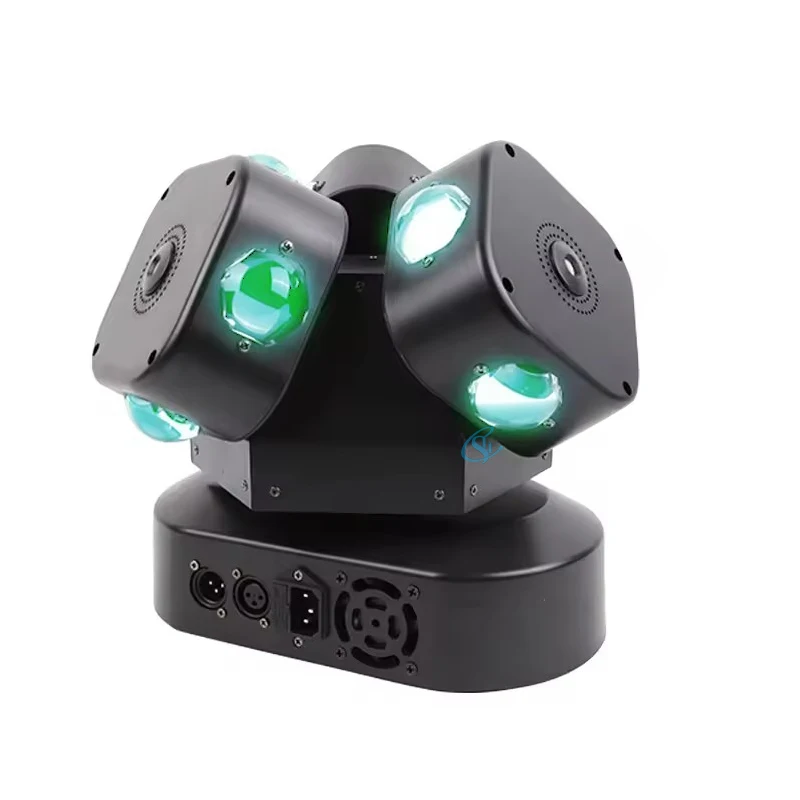 Three Heads RGBW 12x10W Led Laser Hot Wheel Rotation Beam Moving Head Light Stage Effect Lights For Music Disco Bar Wedding