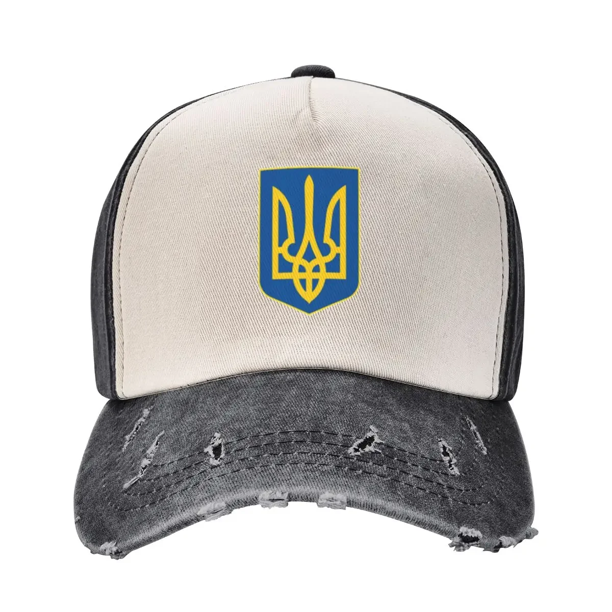 idi nahui, A stylised trident symbol in gold on a background shield. Baseball Cap New Hat Golf Wear Girl Men's