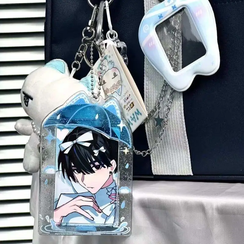 

INS Y2K Photo Card Sleeves Umbrella Acrylic Photocard Holder 3 Inch Kpop Clear Photo Card Holder Bag Pendant School Stationery
