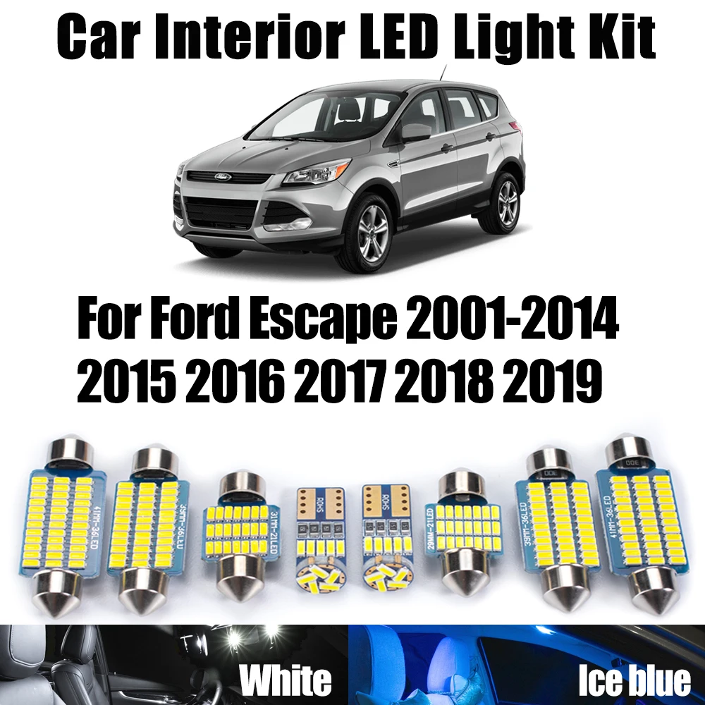 Canbus For Ford Escape 2001- 2014 2015 2016 2017 2018 2019 LED Interior Map Dome Light Kit Reading Trunk Car License Plate Bulbs