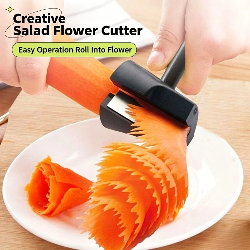 Stainless Steel Vegetable Spiral Slicer Creative Flower Carving Tool Carrot Cucumber Salad Rolling Cutter