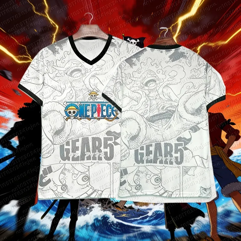 

2026 One Piece Luffy Football Jersey T-shirt Kids Football Special Jersey Men's/Women's Quick-Drying Breathable Sweatshirt