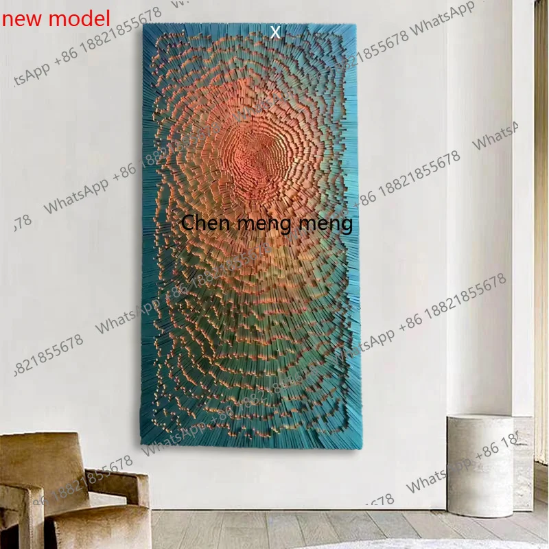 A74wind entrance entrance abstract relief hanging painting modern simple painting living room wooden block decoration painting
