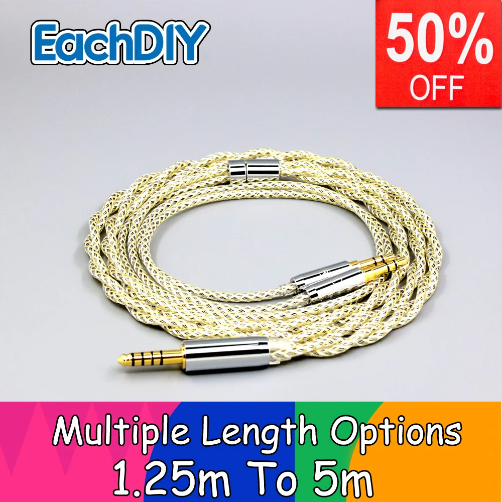 TypeS 23AWG Litz Shield Silver OCC Earphone Cable For Hifiman HE1000v2 HE6se Sundara Ananda v3 HE1000se  he400se Arya LN008920