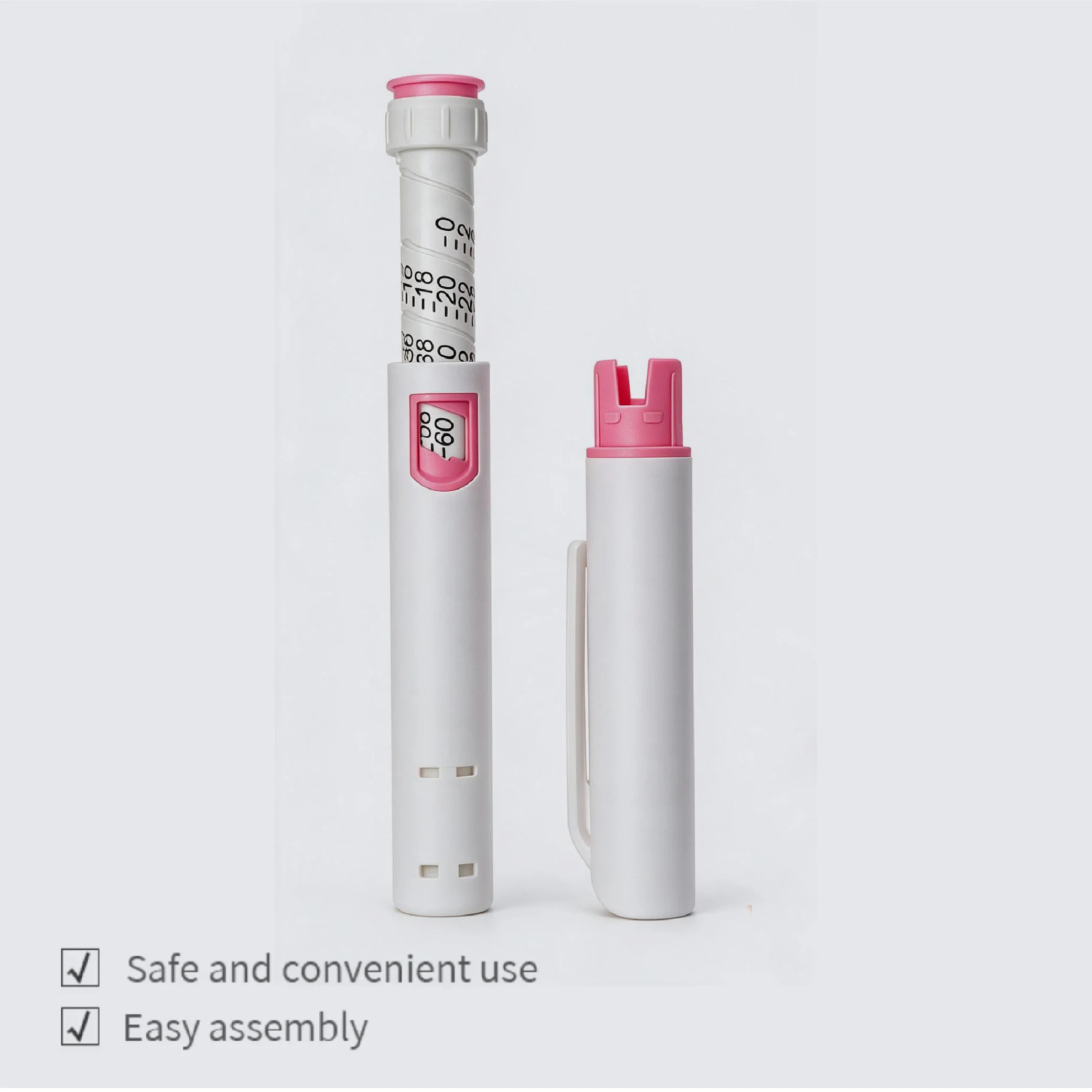 Wholesale 20pcs Pink 60IU Plastic Disposable Insulin Peptide Injection Pen Magic Pen Tattoo Pen Suitable for 3ml Glass Cartridge