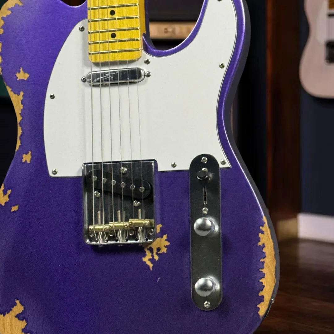 Free Shipping 6 Strings Purple TLE Electric Guitar Maple Fretboard Chrome Hardware Alder Wood Body
