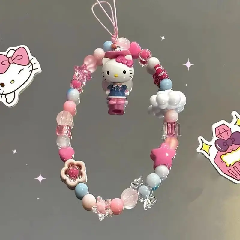 Cadena de teléfono móvil con cuentas, máquina de tarjetas original, decoración ccd, cadena colgante, cordón para mochila, corazón para niña, joyería bonita, cuerda para teléfono