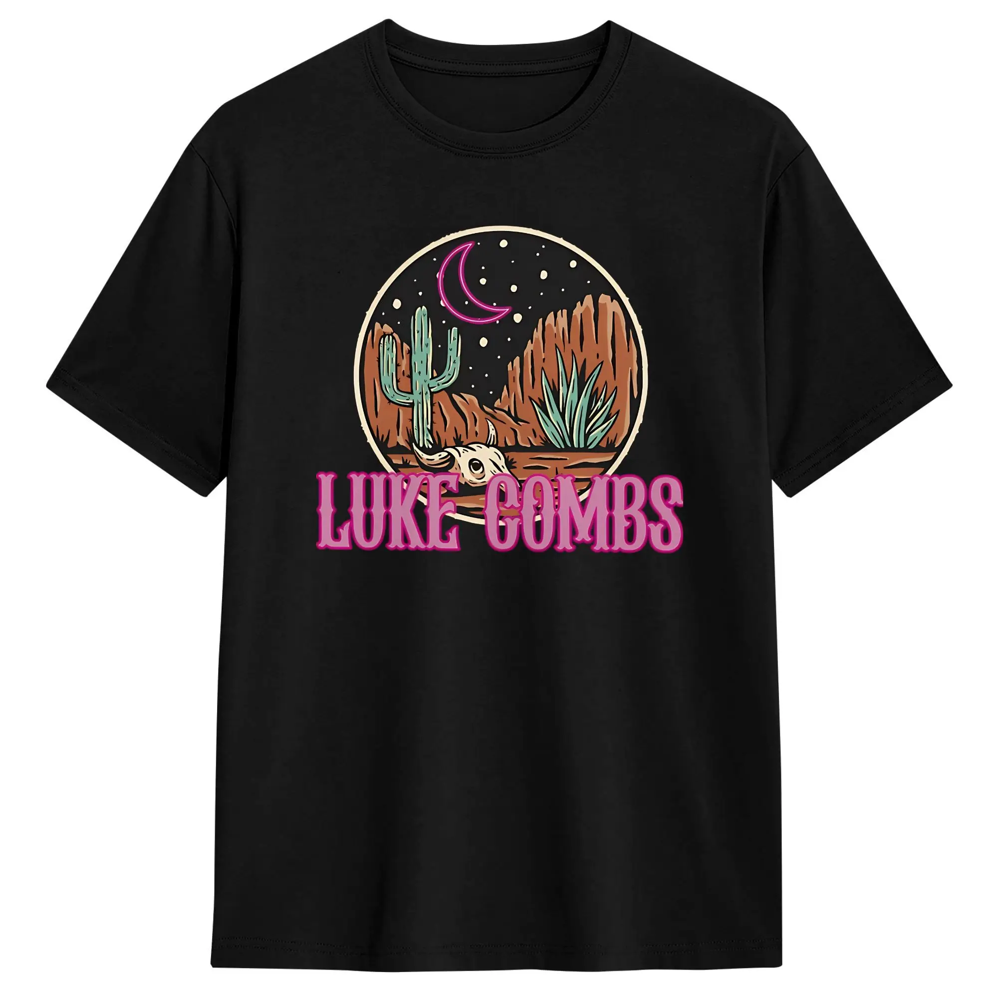 Luke Combs Music Neon Country T Shirt Men  Y2K Fun Tee Summer O-Neck Harajuku Printed Big Size Tops