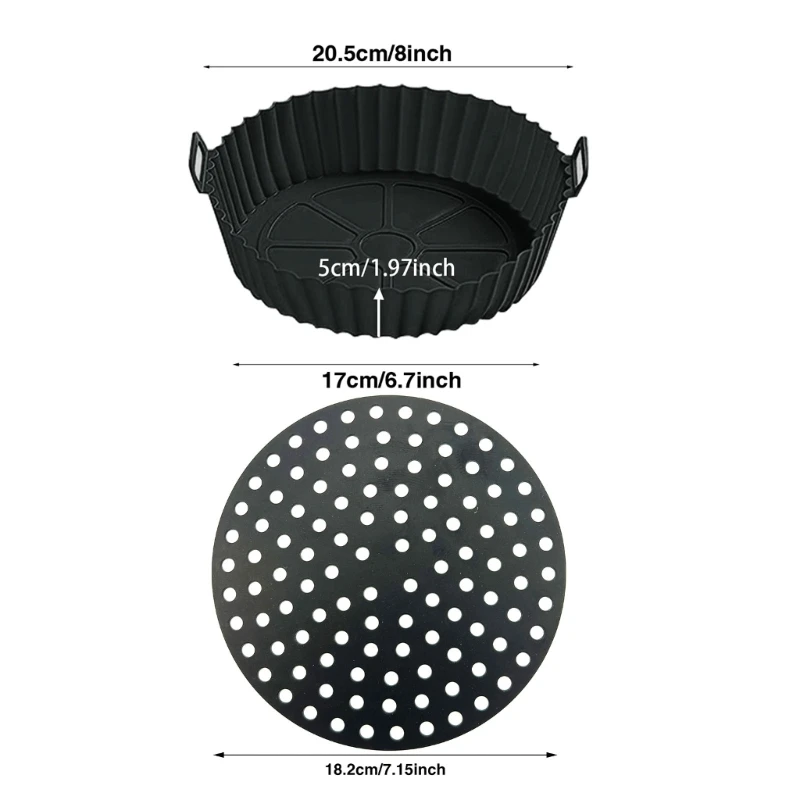 4 Vòng Nồi Chiên Không Dầu Air Fryers Silicone Lót 8Inch Có Thể Tái Sử Dụng Nồi Chiên Không Dầu Air Fryers Chèn Nồi Chiên Không