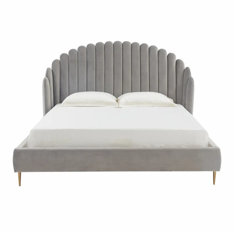 

Nordic modern master bedroom fabric bed, Italian light luxury large double bed