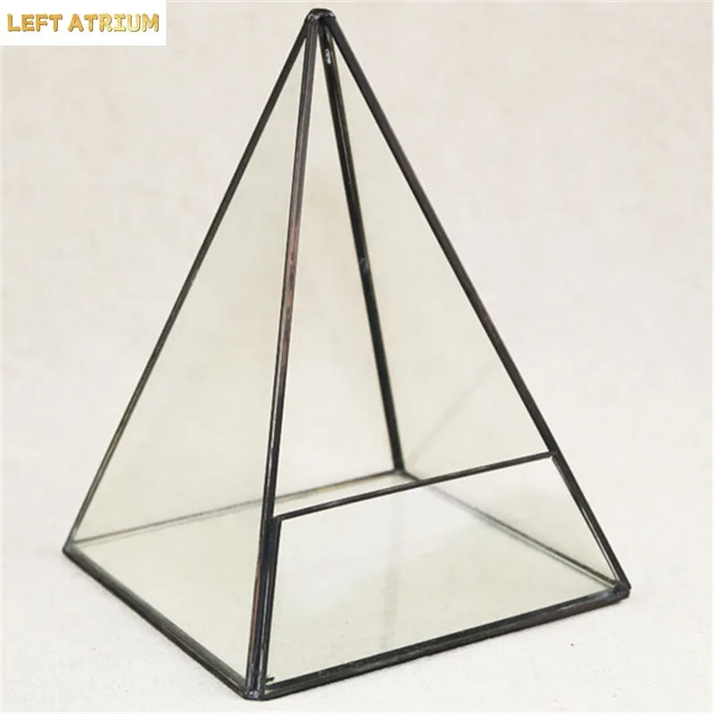 Pyramid Geometric Glass Terrarium Succulent Plants Container Planter Bonsai Flower PotGardening Decoration