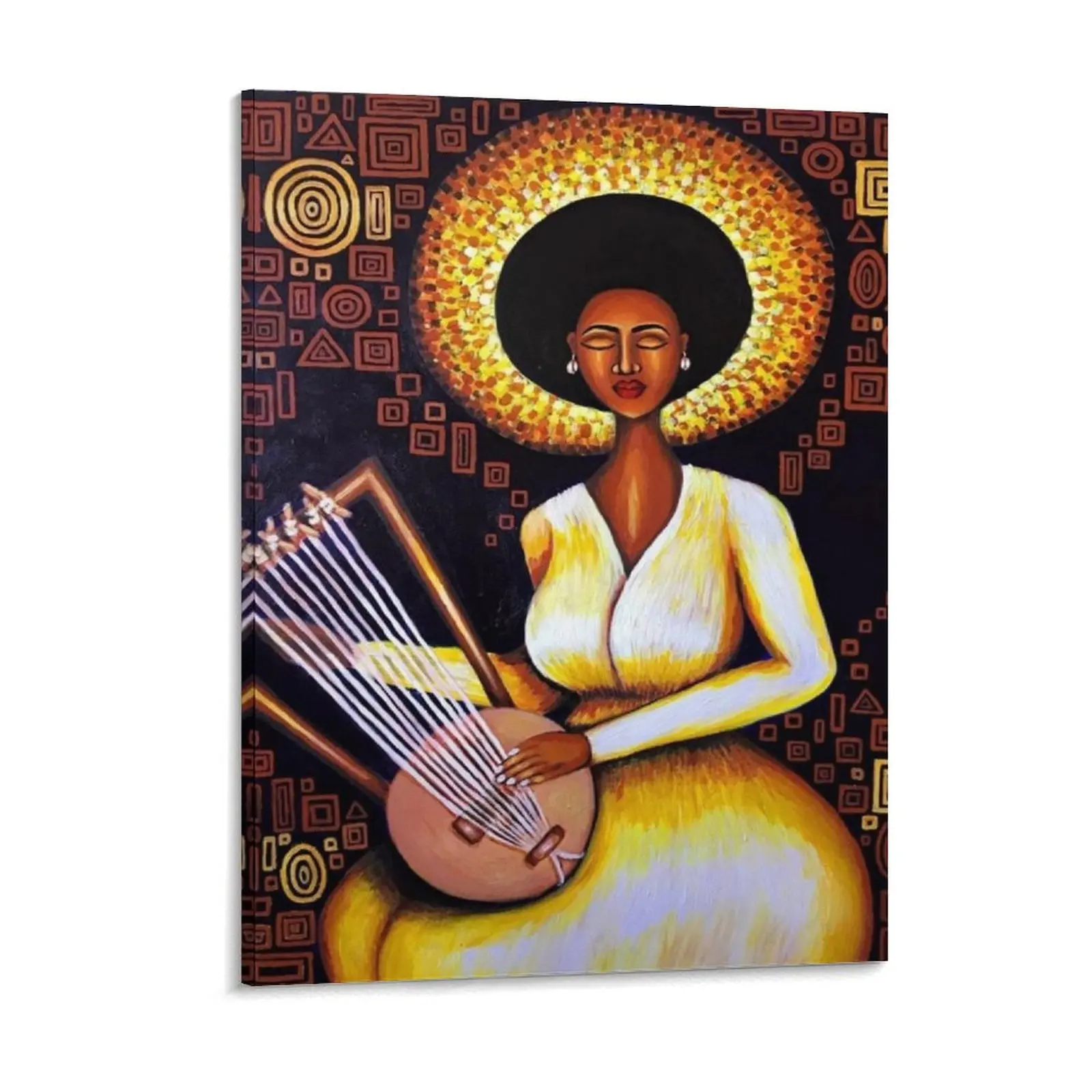 

Ethiopian Women Playing Masinqo Ethiopian Pattern Poster Canvas Painting Wall pub Decoration Club Bar Wall Décor