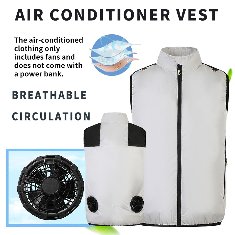 USB-Powered Cooling Vest with Reflective Back Panel—Ideal for High-Temperature Work Environments and Outdoor Leisure Activities