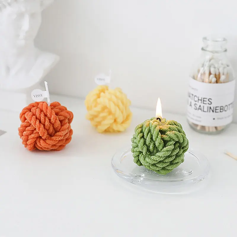 Handmade Cute Thread Ball Candle Scented Candle Aromatherapy Soy Wax Candle Birthday Candles Party Home Decoration Photo Props