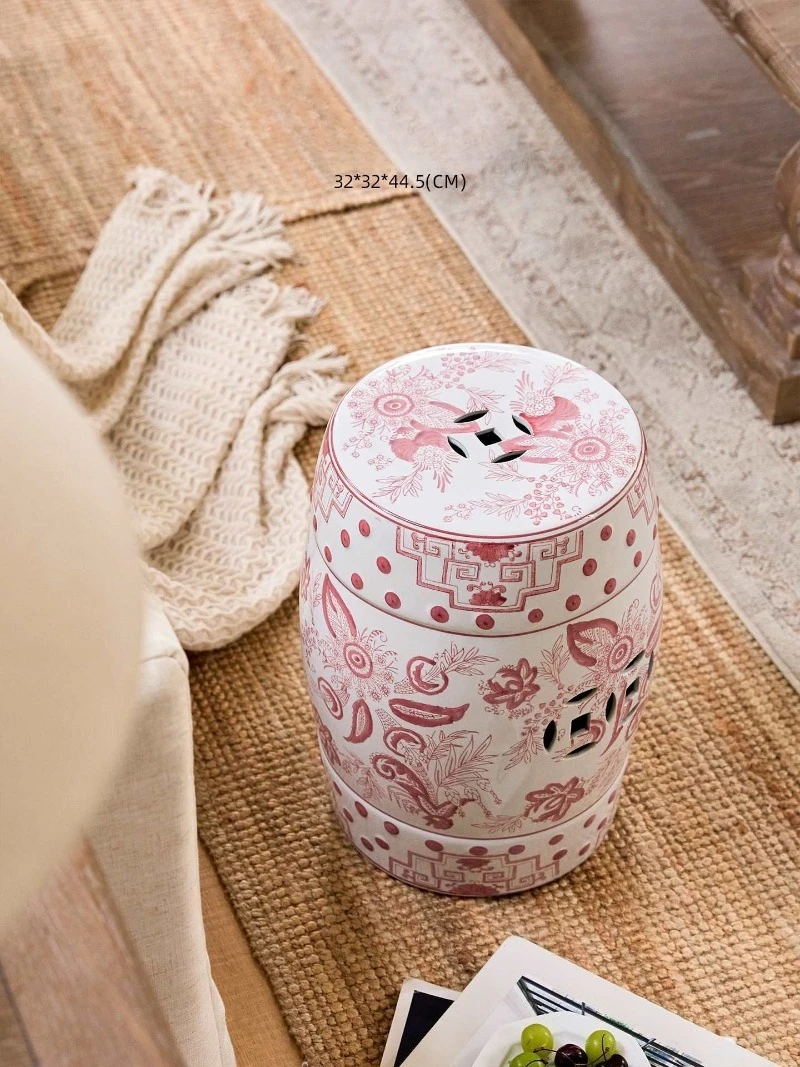 shoe changing ceramic drum  bathroom  imitation guzheng drum pier sitting pier low  round