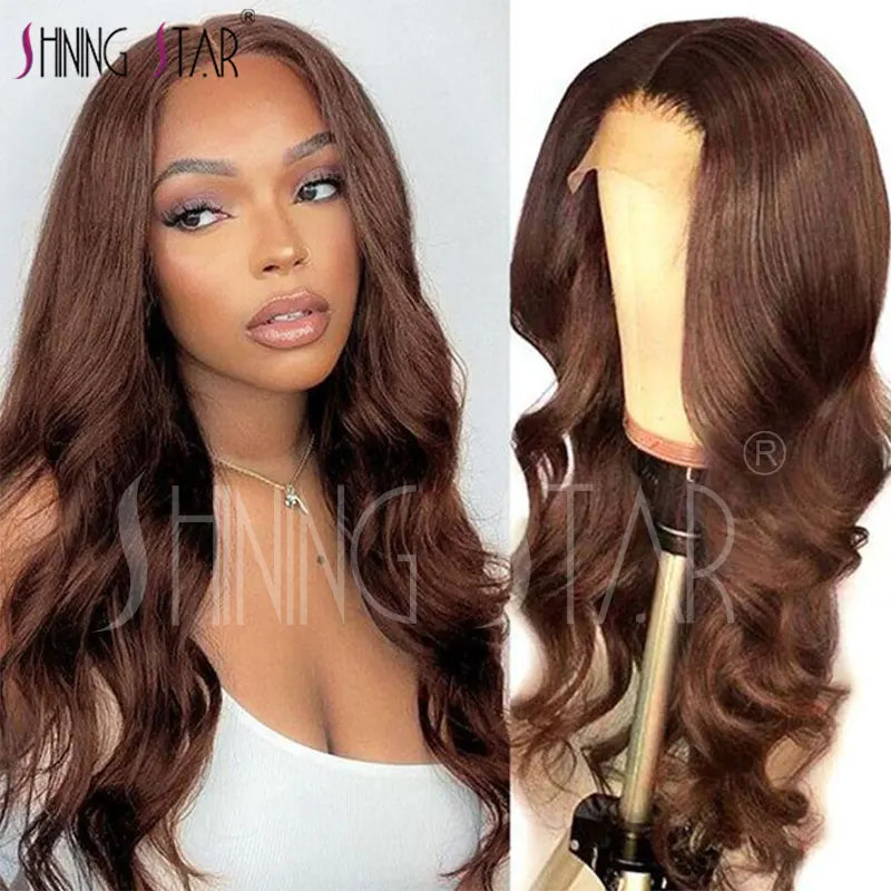 

13x4 Lace Front Wig #4 Dark Brown Body Wave Brazilian Hair Pre Plucked 13x6 Hd Transparent Lace Front Human Hair Wigs For Women