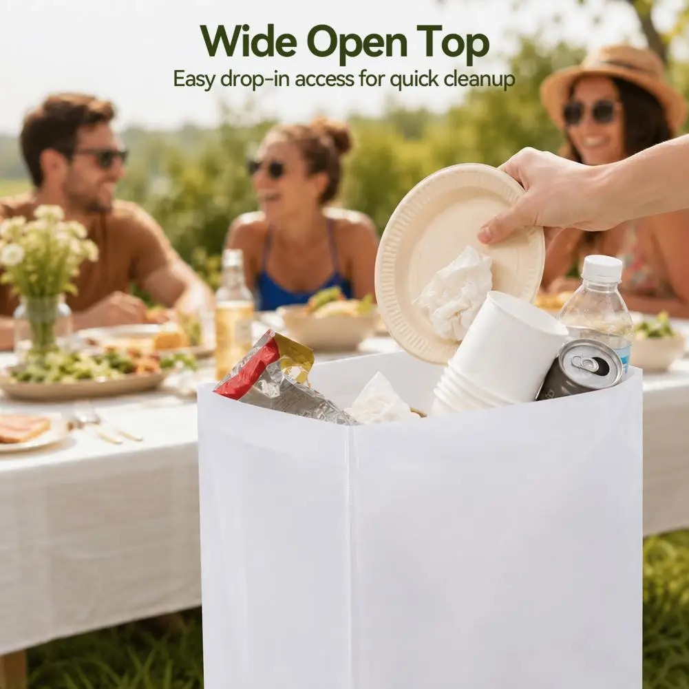 20Pcs 13 Gallon Collapsible Trash Cans, Reusable Portable Foldable Plastic Waste Recycling Bins for Party Events Camping