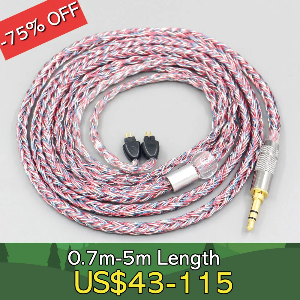 

16 Core Silver OCC OFC Mixed Braided Cable For HiFiMan RE2000 Topology Diaphragm Dynamic Driver Earphone LN007562