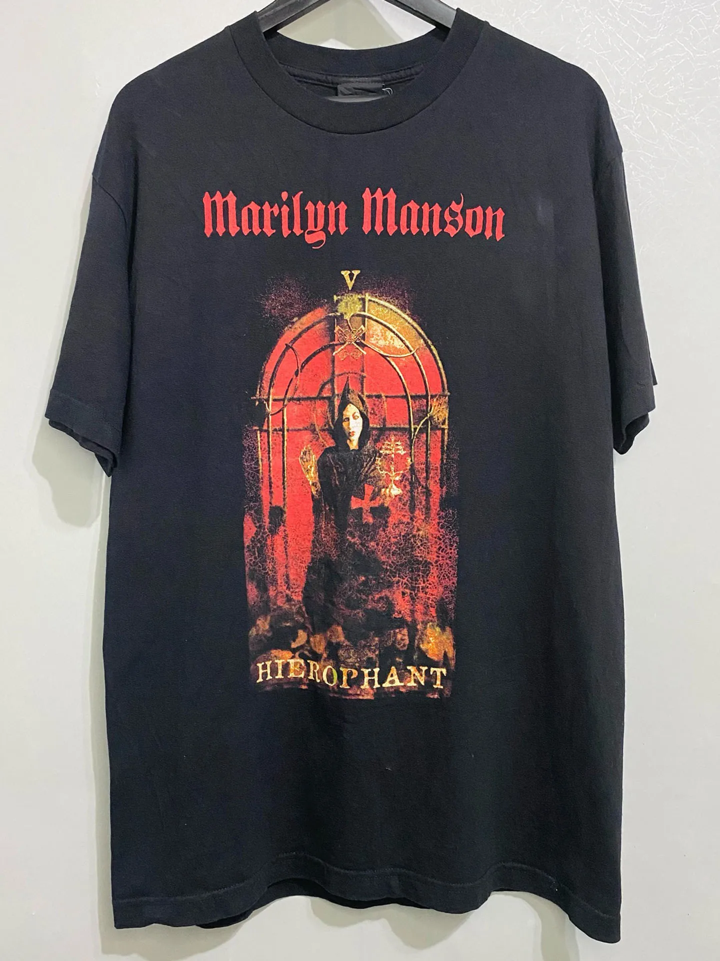 Marilyn Manson Dark Rock Style Short Sleeve T-Shirt Oversize Trendy Shoulder Drop Cotton Half Sleeve Youth Summer Breathable