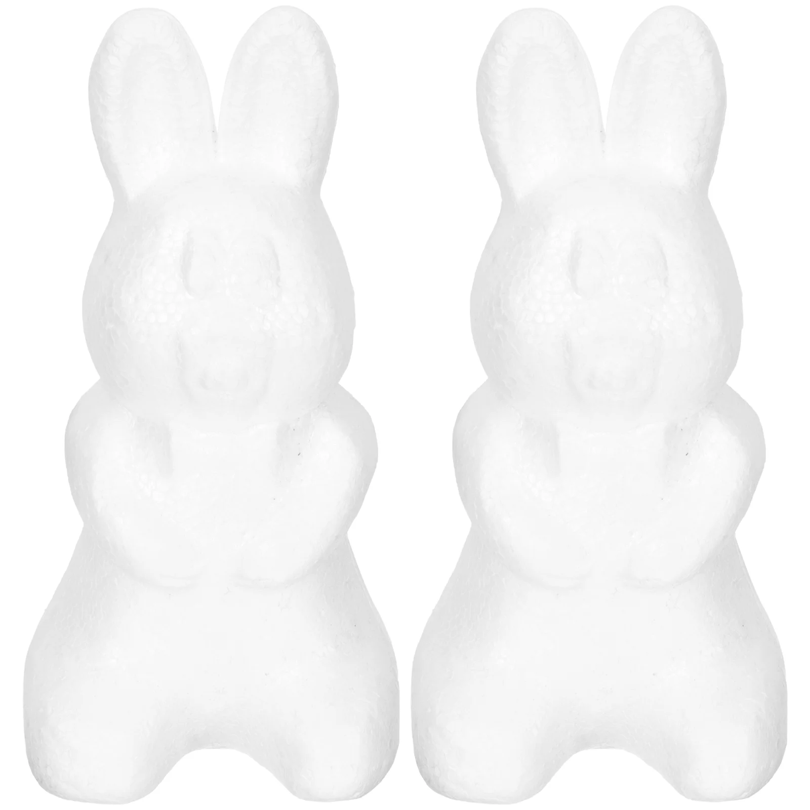 

2 Pcs Bubble Bunny Foam Rabbit White Statue Floral Arrangement Model Easter Crafts Shaped Mold