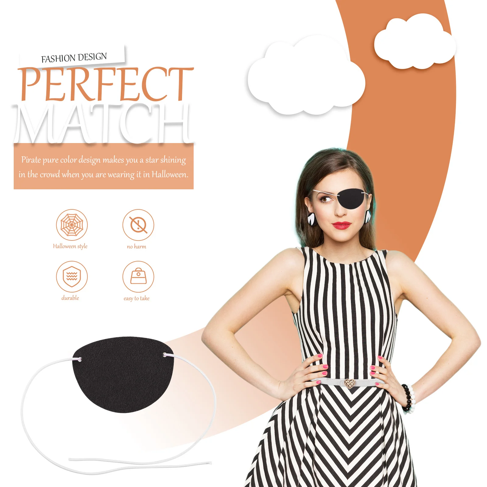 10 Uds parche en el ojo de pirata cómodo transpirable Halloween Cosplay recuerdo de fiesta decoración de mascarada recuerdos de fiesta de pirata