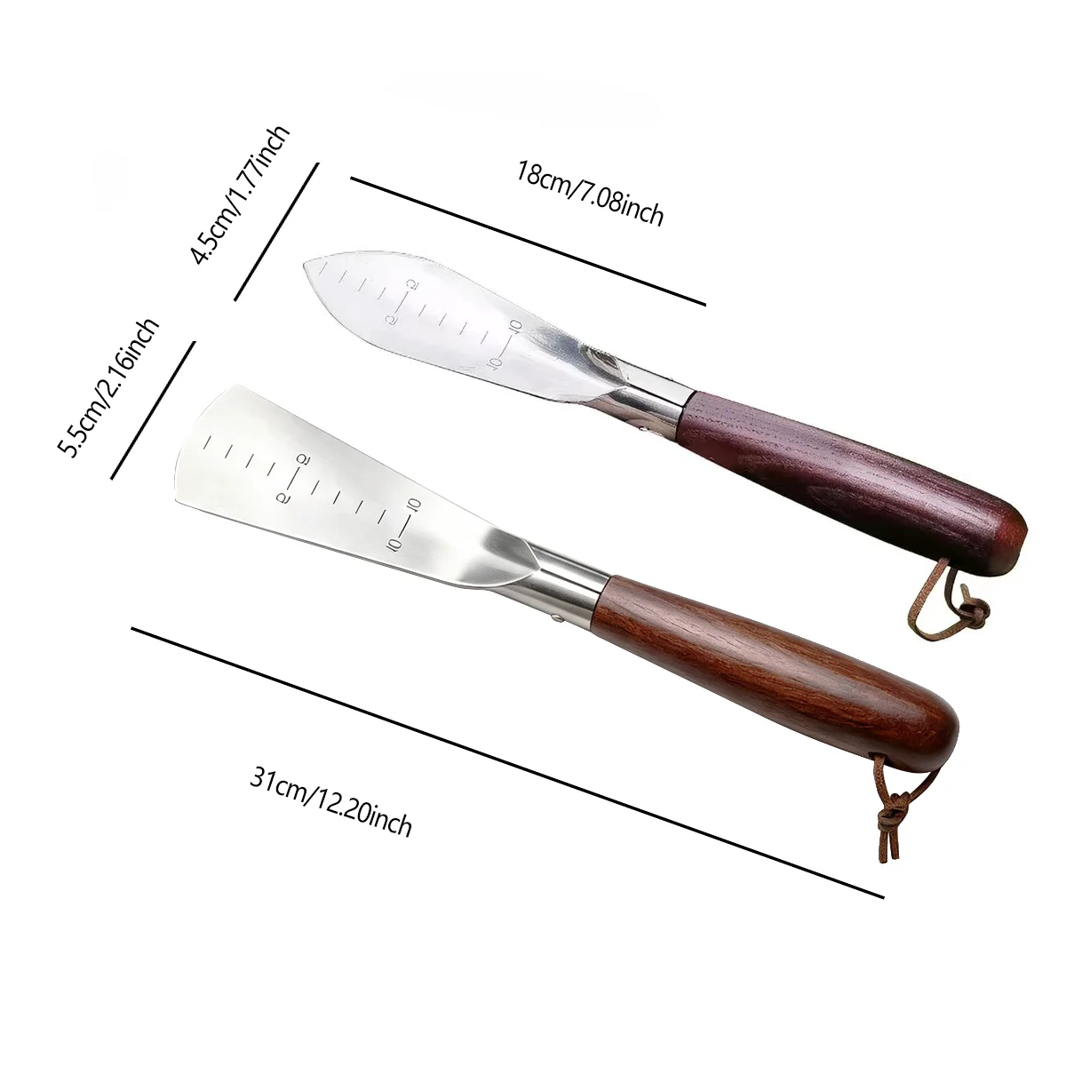 1PCS Stainless Steel Weeding Hoe Flat/Pointed-Head Gardening Tools Landscape Garden Maintenance Soil Loosening Planting Flowers