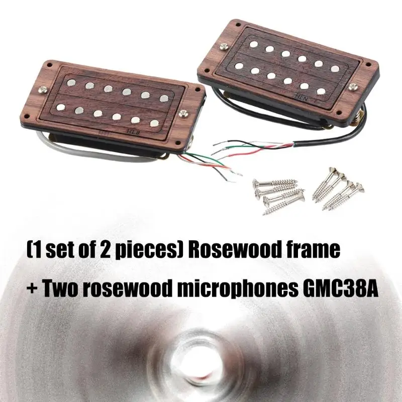 Ceramic Magnet Guitar Pickups Double Coil Design Rosewood Mounting Frame for Electric Guitars Enhanced Full Tone 24BD