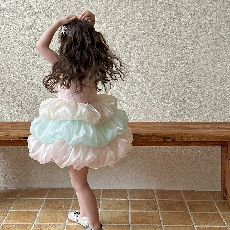 Girl Summer Dresses 2026 New Arrival Kids Princess Dress Toddler Baby Girls Party Clothes Children Casual Cotton Floral Dress