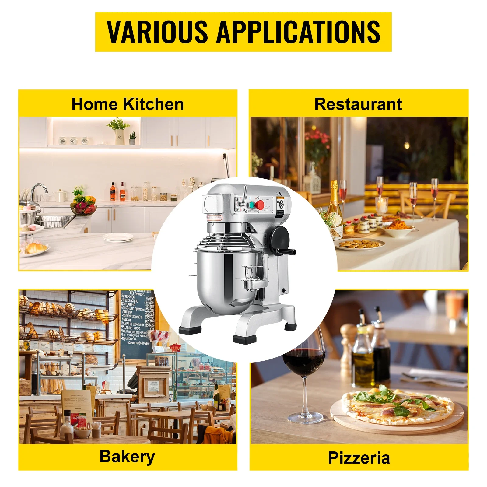 10-30L Electric Dough Machine Stainless Steel Commercial Cream Whisk Mixer Processor Kitchen Food Stand Blender