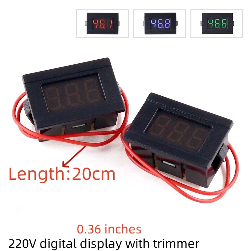 

0.36 Inch digital display AC voltage meter head AC30-500V two-wire 220V with trimmer digital display meter