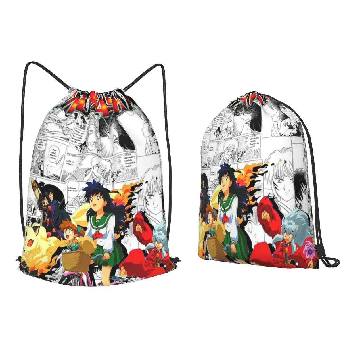 Anime Inuyasha Kagome Higurashi Backpacks Multi-function Drawstring Bundle Pocket Sports Bag Book Bags for Man Woman Students
