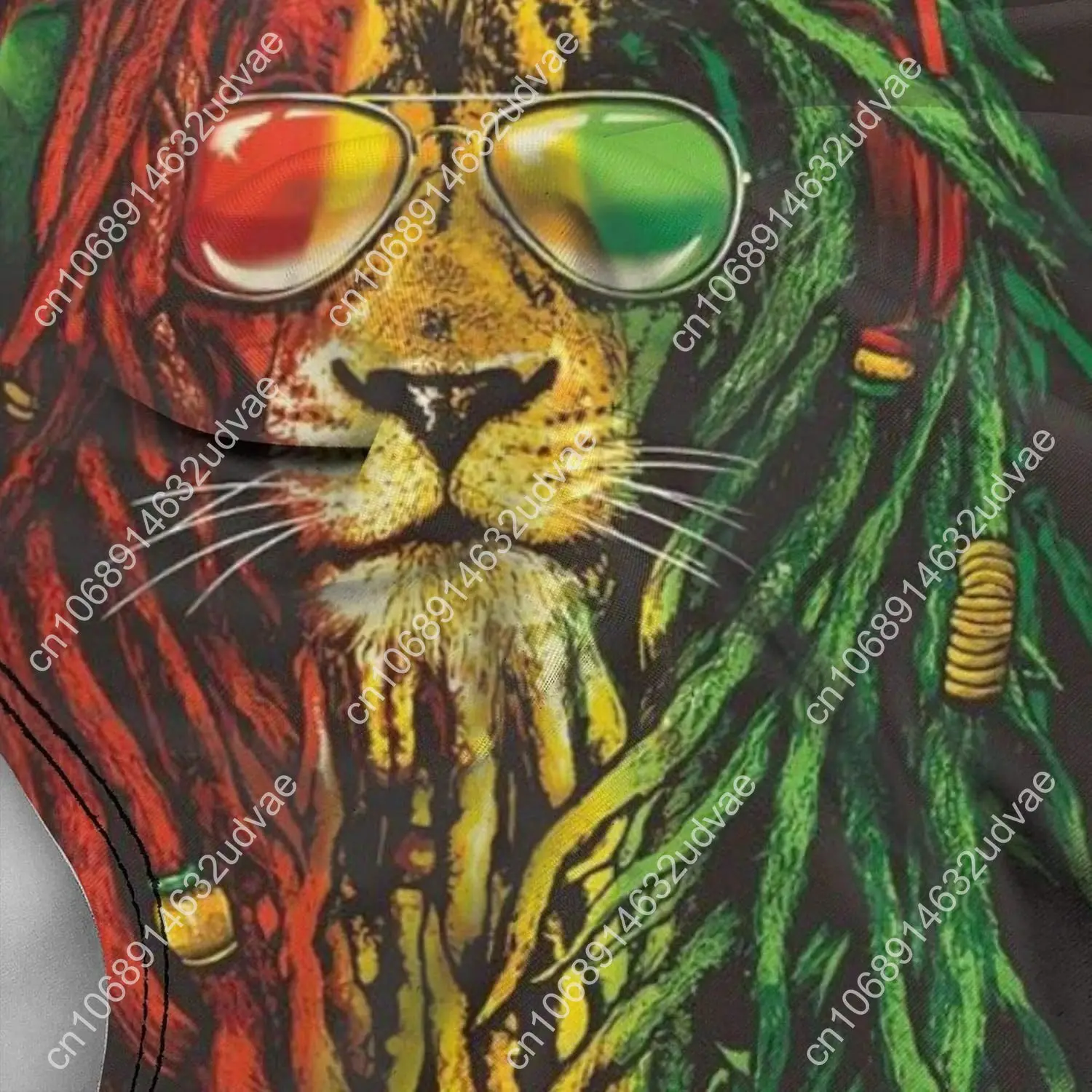 ชุดว่ายน้ําวันพีซสตรี Jamaica Rasta Lion ชุดว่ายน้ําขาสูงย้อนยุคชุดว่ายน้ําคลาสสิก