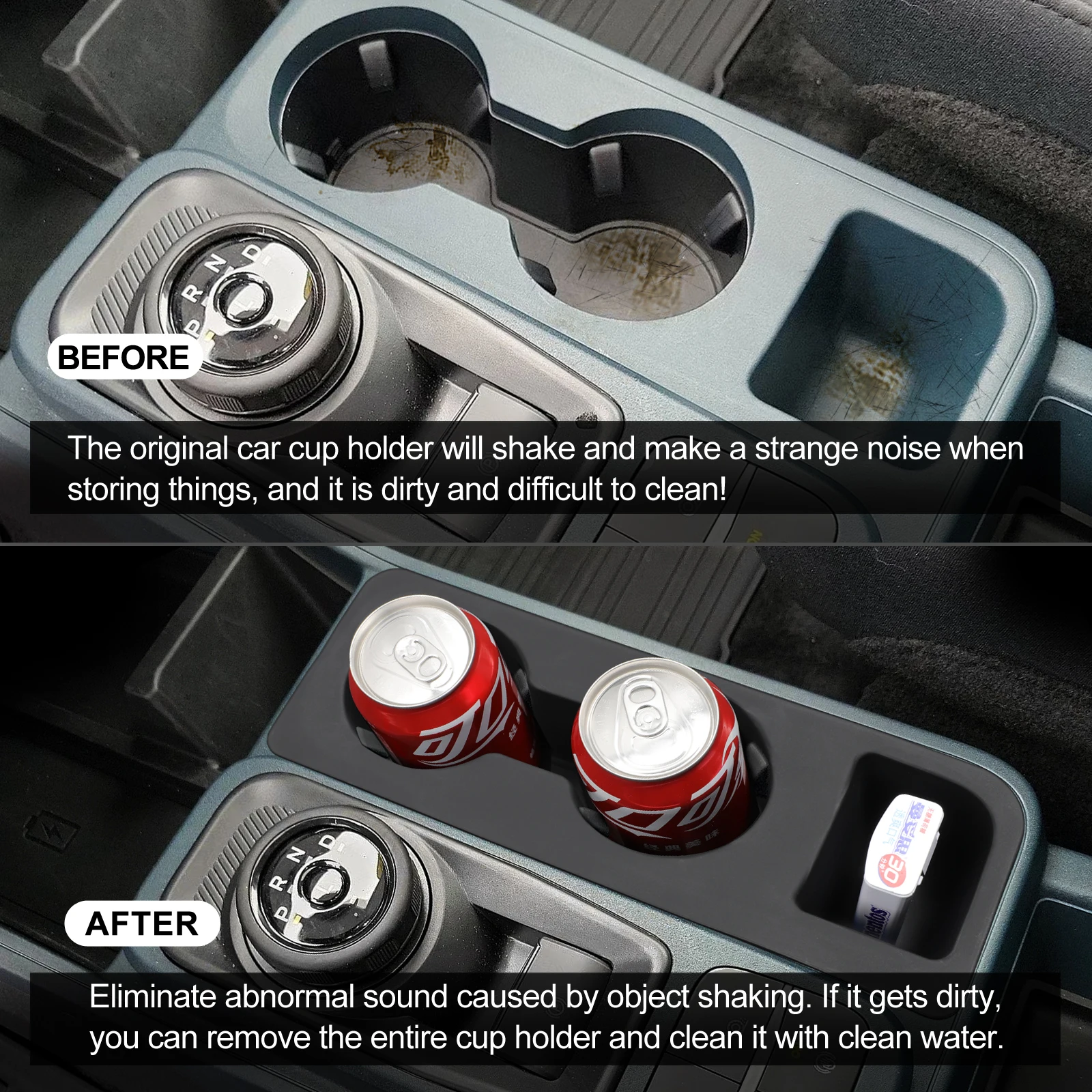 for Ford Maverick 2021-2024 Center Console Cup Holder Car Interior Accessories Drinks Holder Rear Row Water Cup Storage Holder