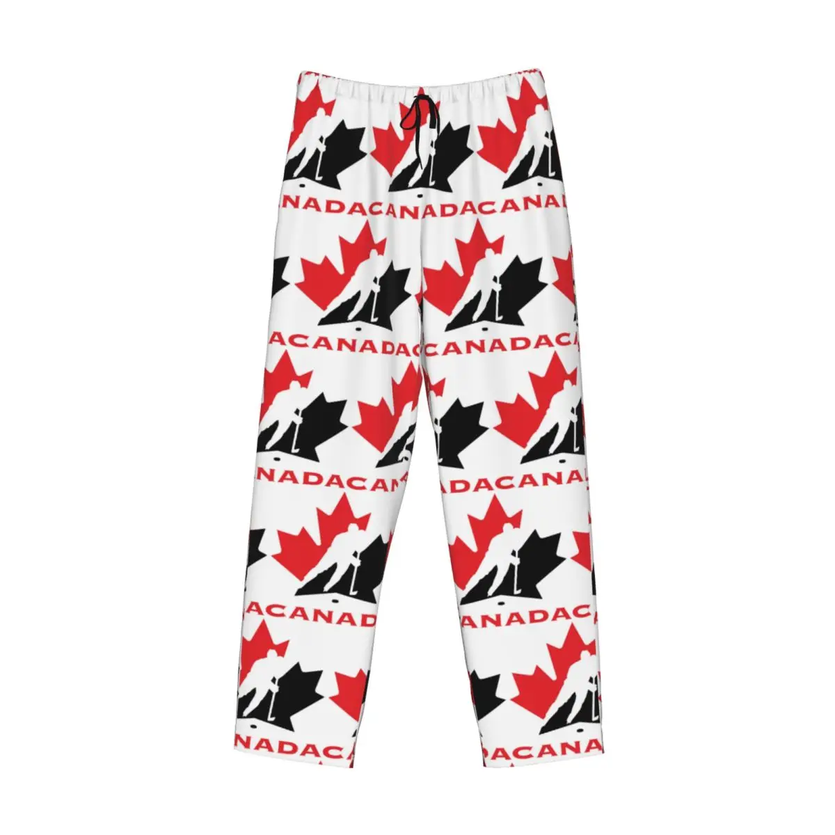 Custom Canada Ice Hockey Sports Pajama Pants Men Sleepwear Sleep Lounge Bottoms with Pockets