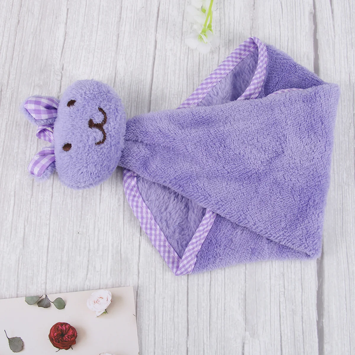 

Hanging Coral Fleece Hand Towels Rabbit Style Thicken Fast Dry Soft Water Absorbing Kitchen Bathroom Dish Wash Cloth Purple
