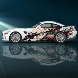 Camouflage honeycomb graphic Car Side Sticker Vinyl Paper Racing Wrapping Design Painting Printing Itache Self-Adhesive Decal