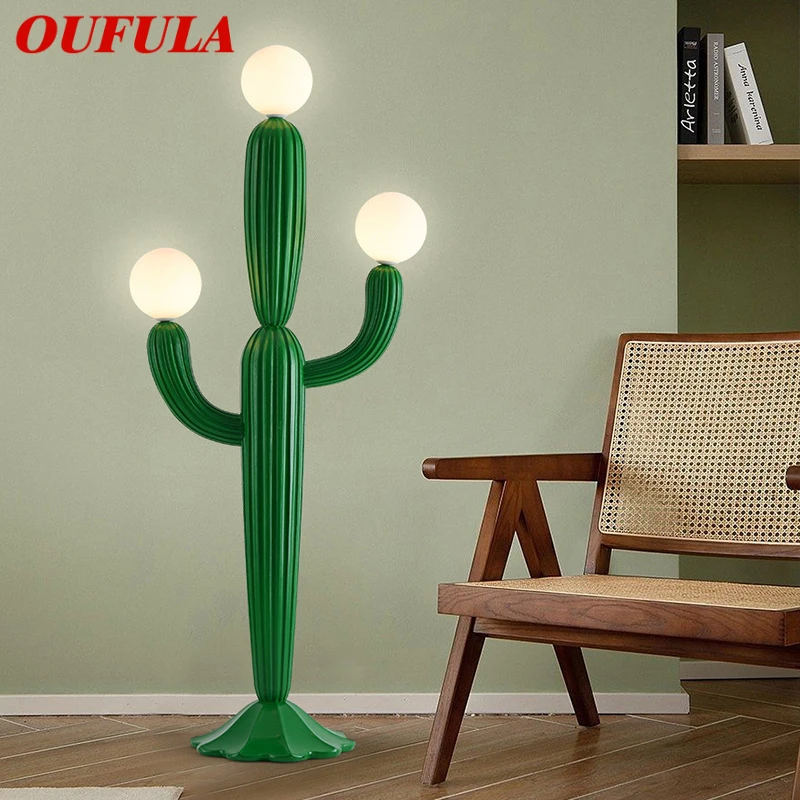 

OUFULA Nordic Cactus Floor Lamp Cream Style Living Room Bedroom LED Creativity Decorative Atmosphere