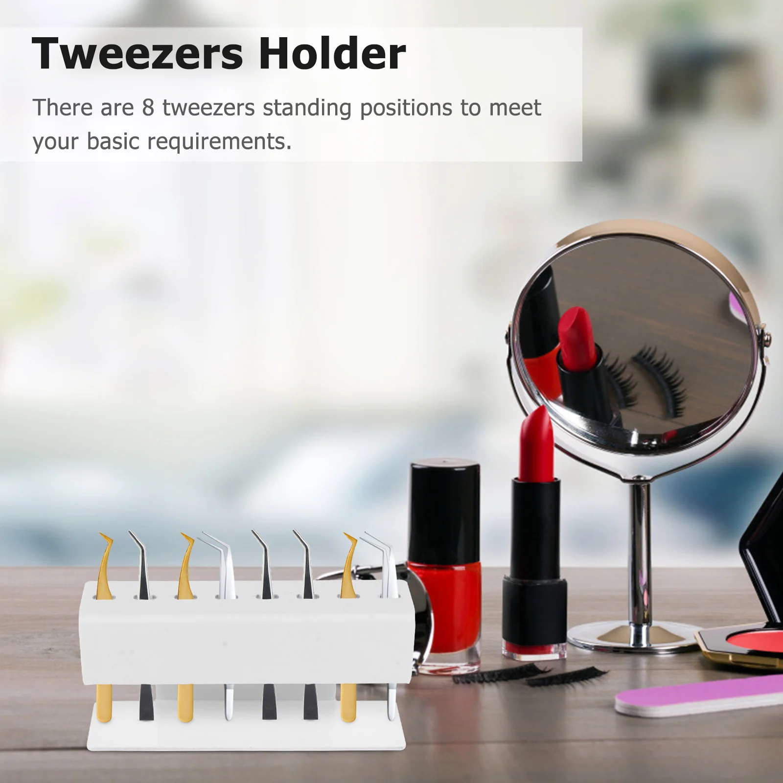 

Tweezer Holder 8 Holes Acrylic Lash Extension Display Stand Storage Rack Tool Organizer for Eyelash Supplies