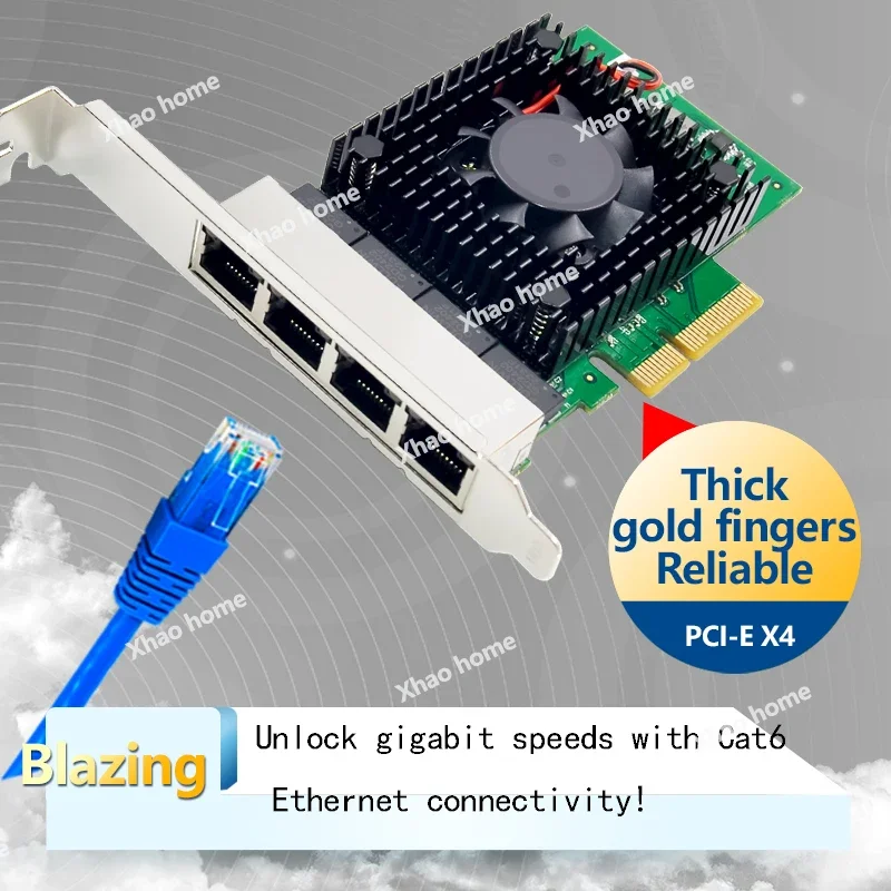 4-Port 2.5G PCIe Network Card For Intel I225V Chip 2500Mbps Ethernet Adapter RJ45 LAN NIC PC/Server  for Win11/10/8/7/XP & Linux